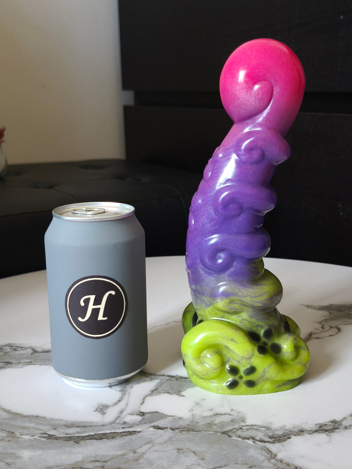 Charm Vert Violet Rose Handpaint Noir GITD (Large, Mou 00-30)