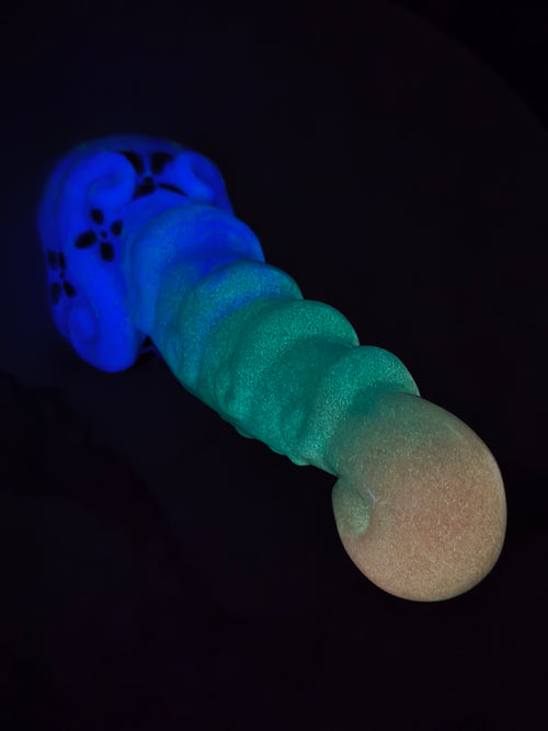 Charm Green Purple Pink Fade Black Handpaint GITD (Large, Soft 00-30)