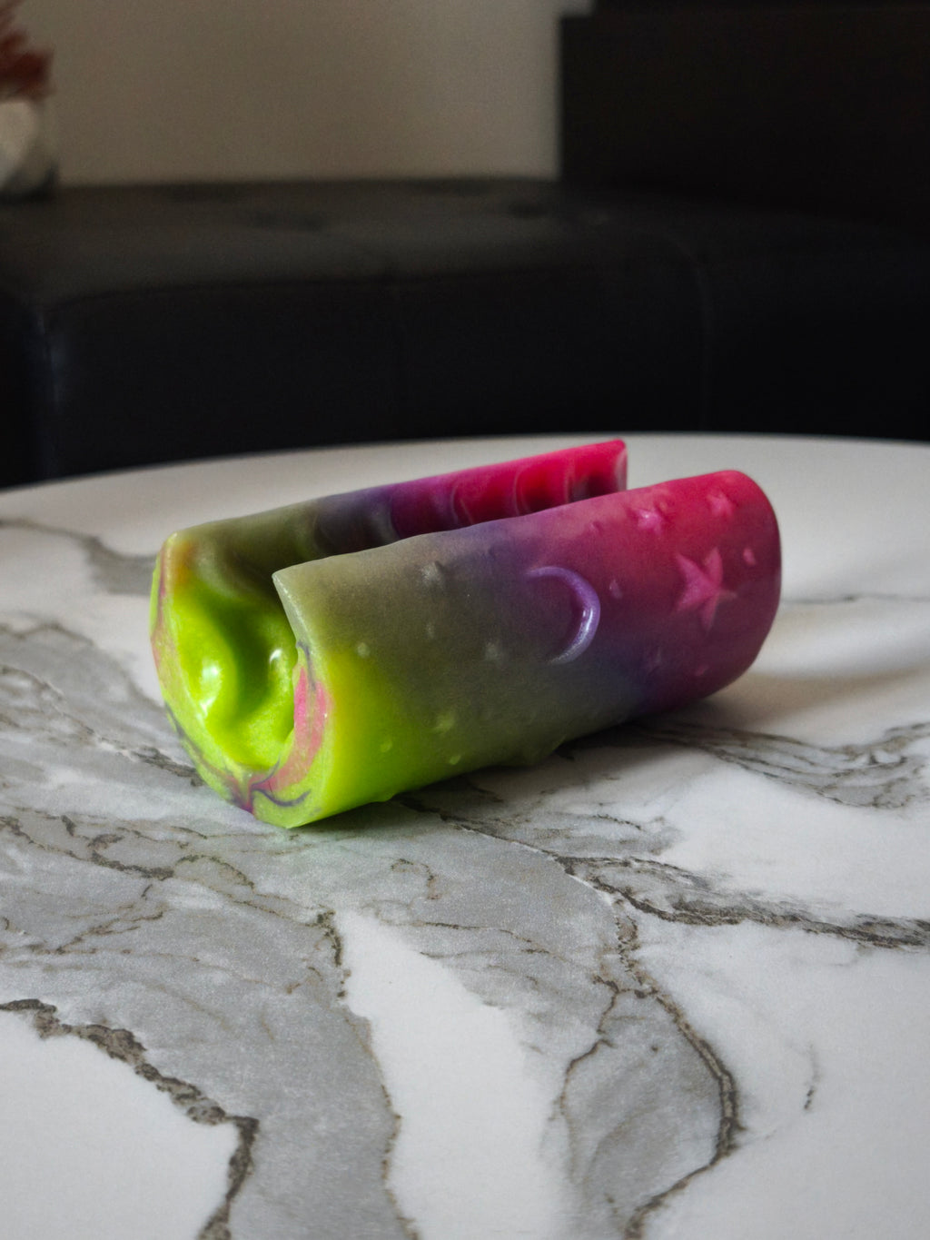 Radiance Green Purple Pink Fade Black Handpaint GITD (Medium, Extra-Soft 00-20)