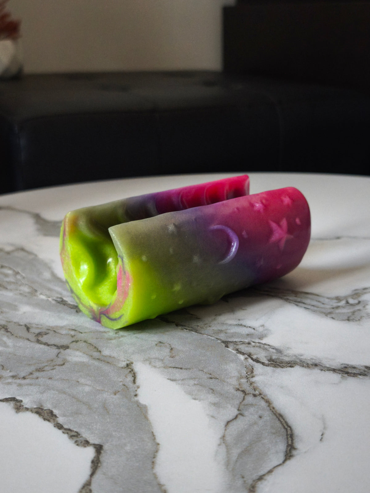 Radiance Green Purple Pink Fade Black Handpaint GITD (Medium, Extra-Soft 00-20)