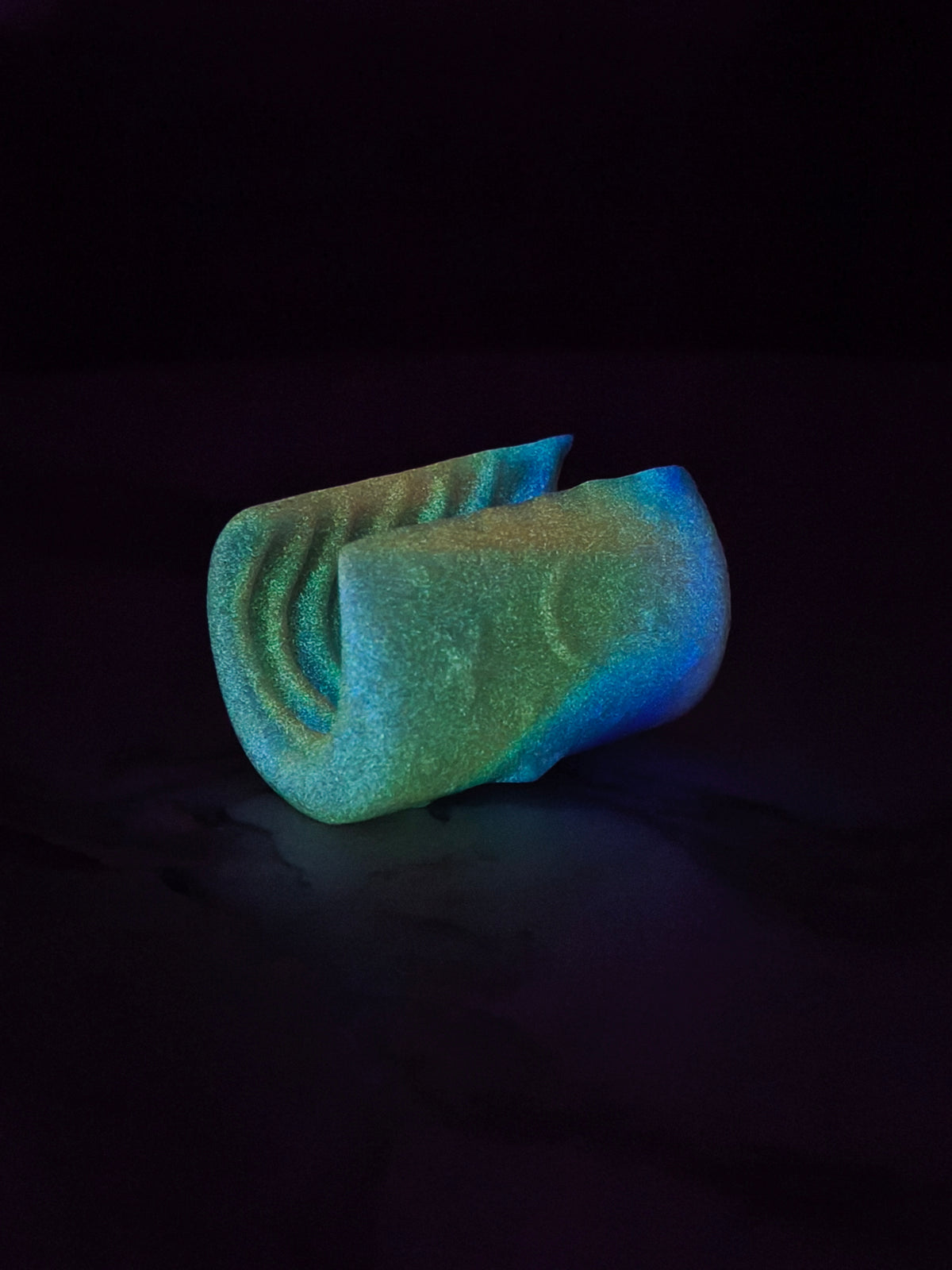 Radiance Green Purple Pink Fade Black Handpaint GITD (Mini, Extra-Soft 00-20)
